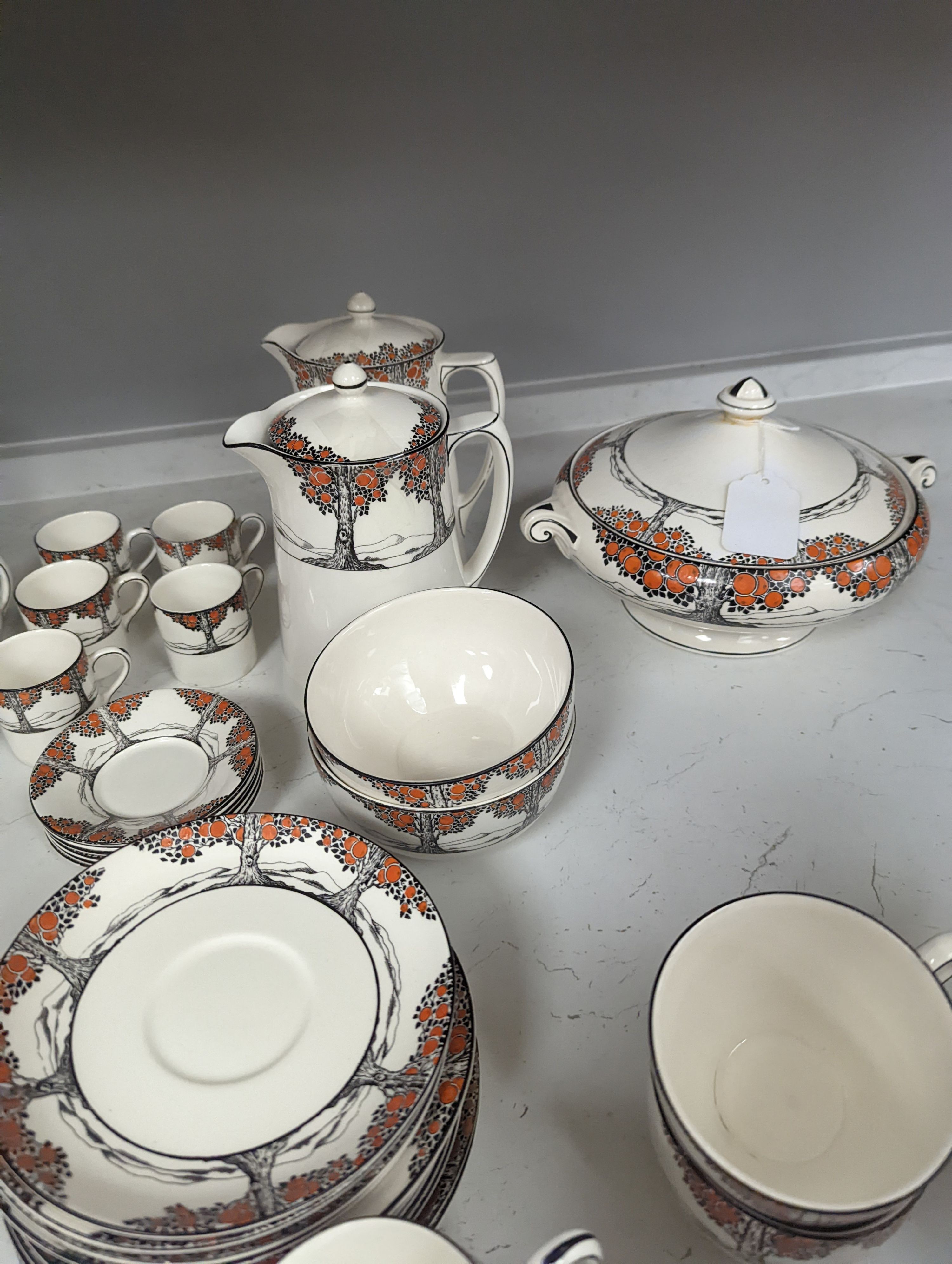 A Crown Ducal Orange Tree pattern tea, coffee and part dinner service
